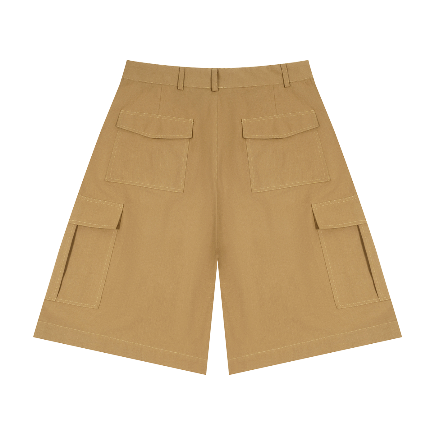 JacquardStudios Unisex Woven Cargo Shorts in Brown, alternate view