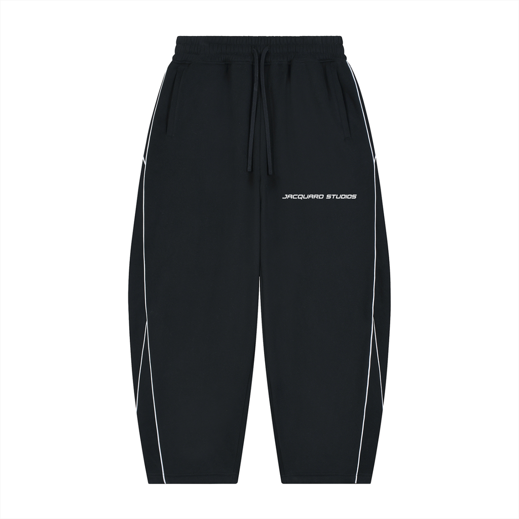 Sweatpants of the JacquardStudios Piping Fleece Tracksuit in Black