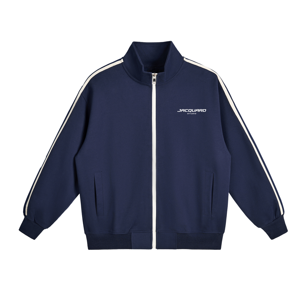Jacket of the JacquardStudios Studio Stripe Tracksuit in Royal Blue