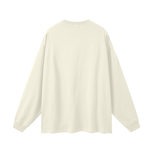 JacquardStudios Defined Oversized Unisex Long Sleeve in Milk Tea, alternate view