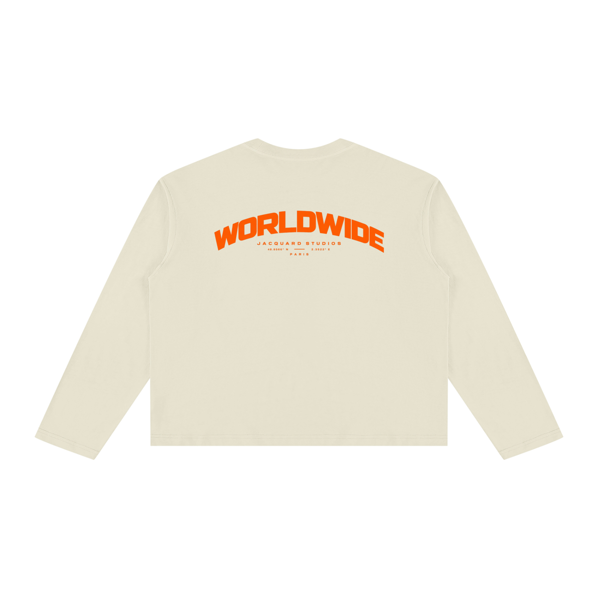 JacquardStudios Worldwide Orange Longsleeve in Apricot, alternate view