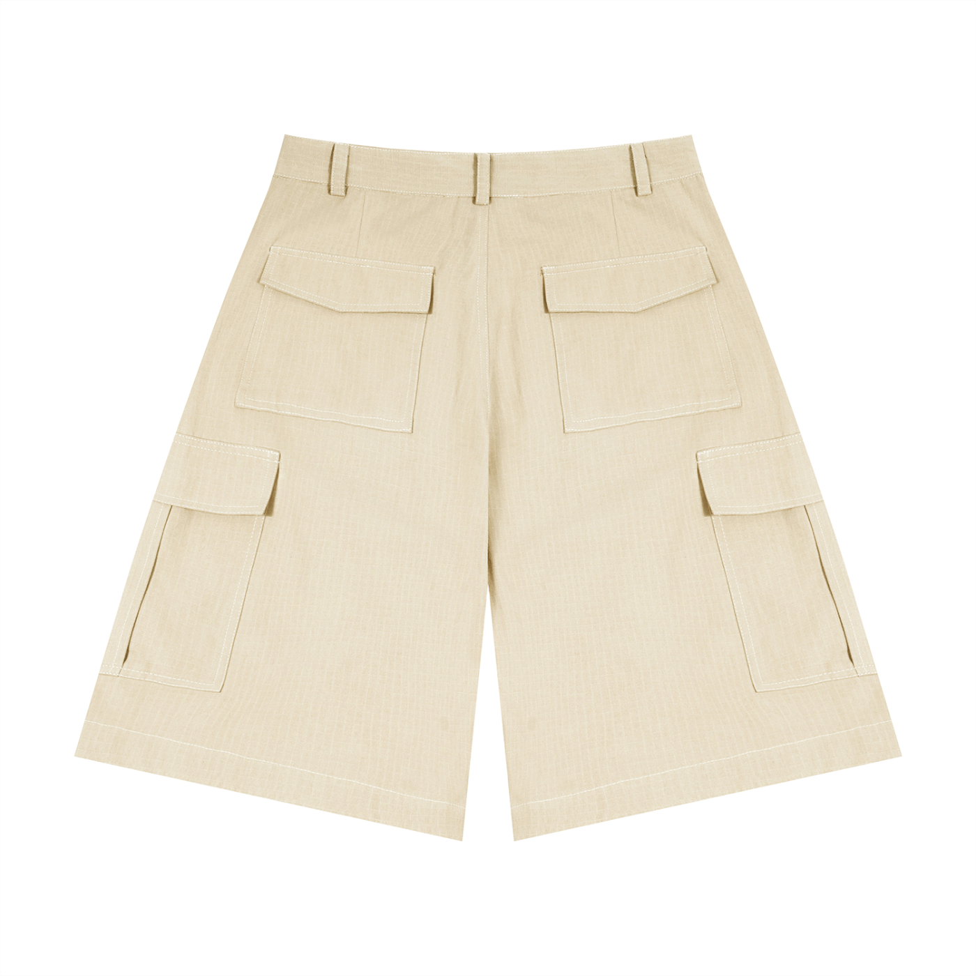 JacquardStudios Unisex Woven Cargo Shorts in Apricot, alternate view