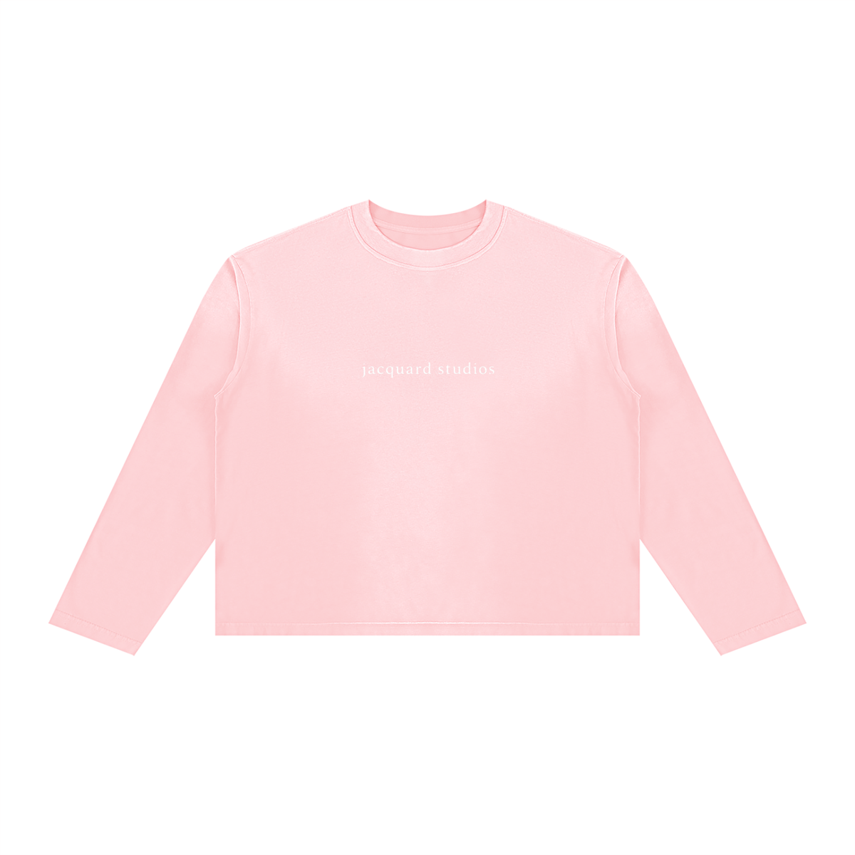 JacquardStudios Unisex Sunfade Boxy Long Sleeve T-Shirt in Pink