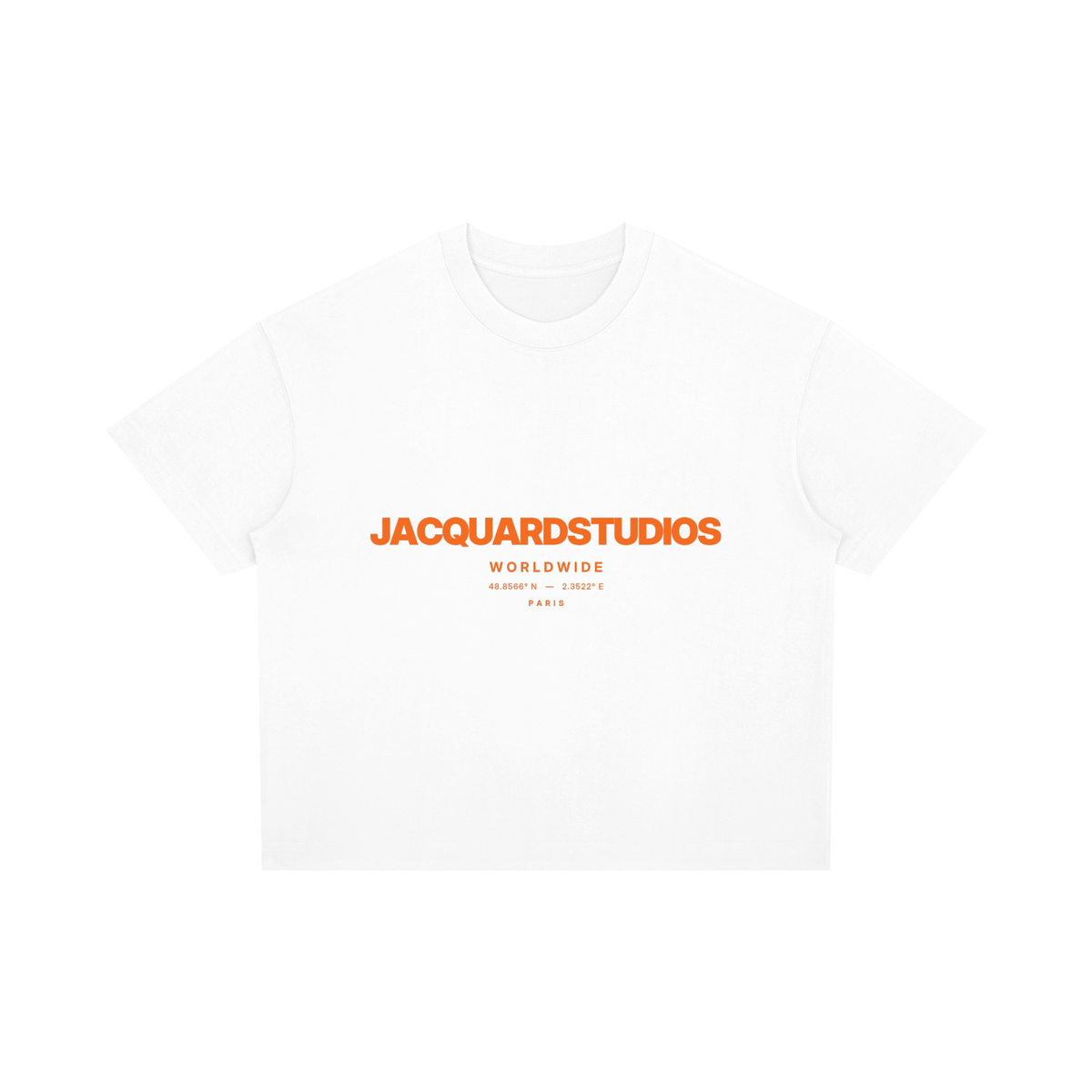 JacquardStudios Worldwide Orange T-Shirt in White