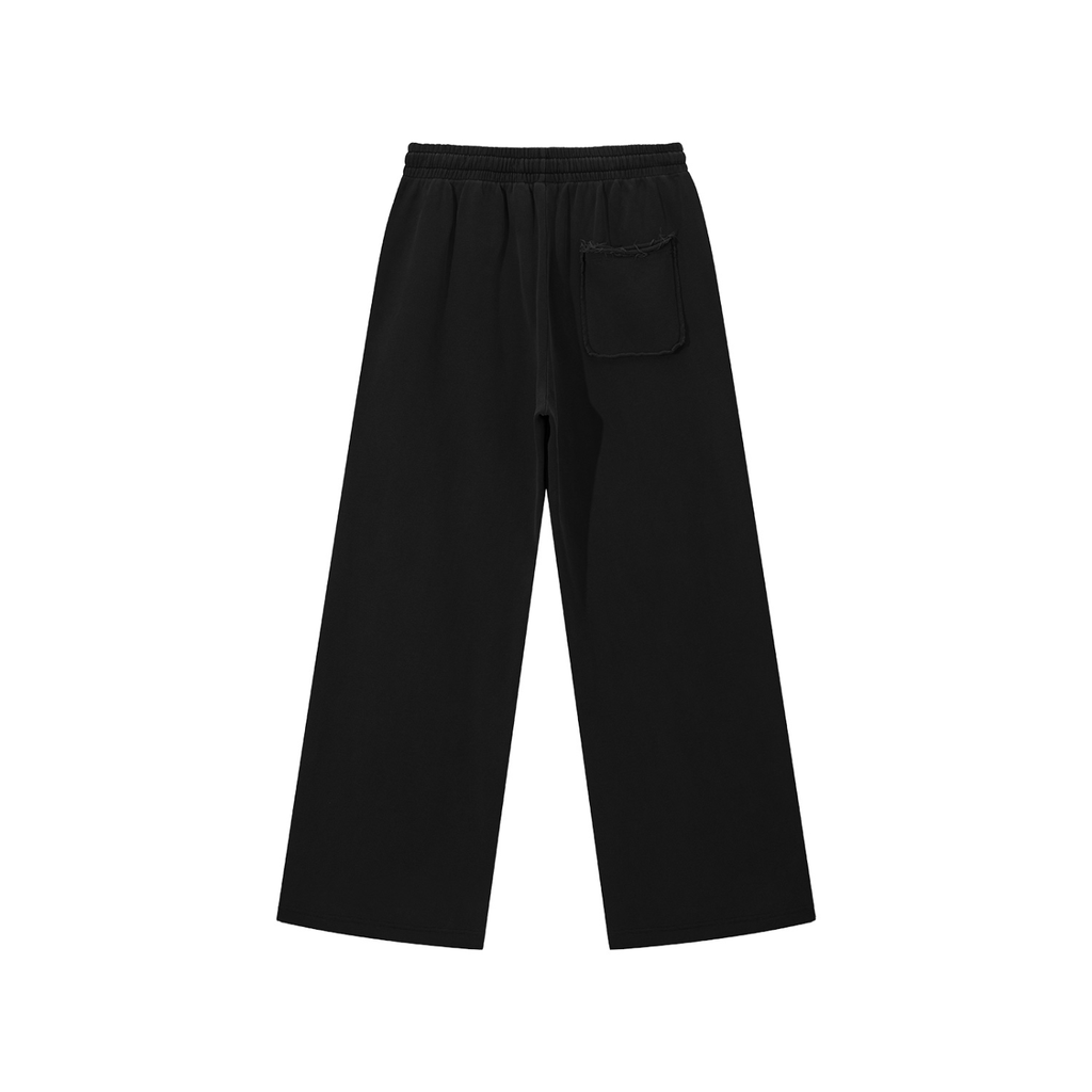 JacquardStudios Snow Washed Raw Edge Sweatpants in Black, alternate view