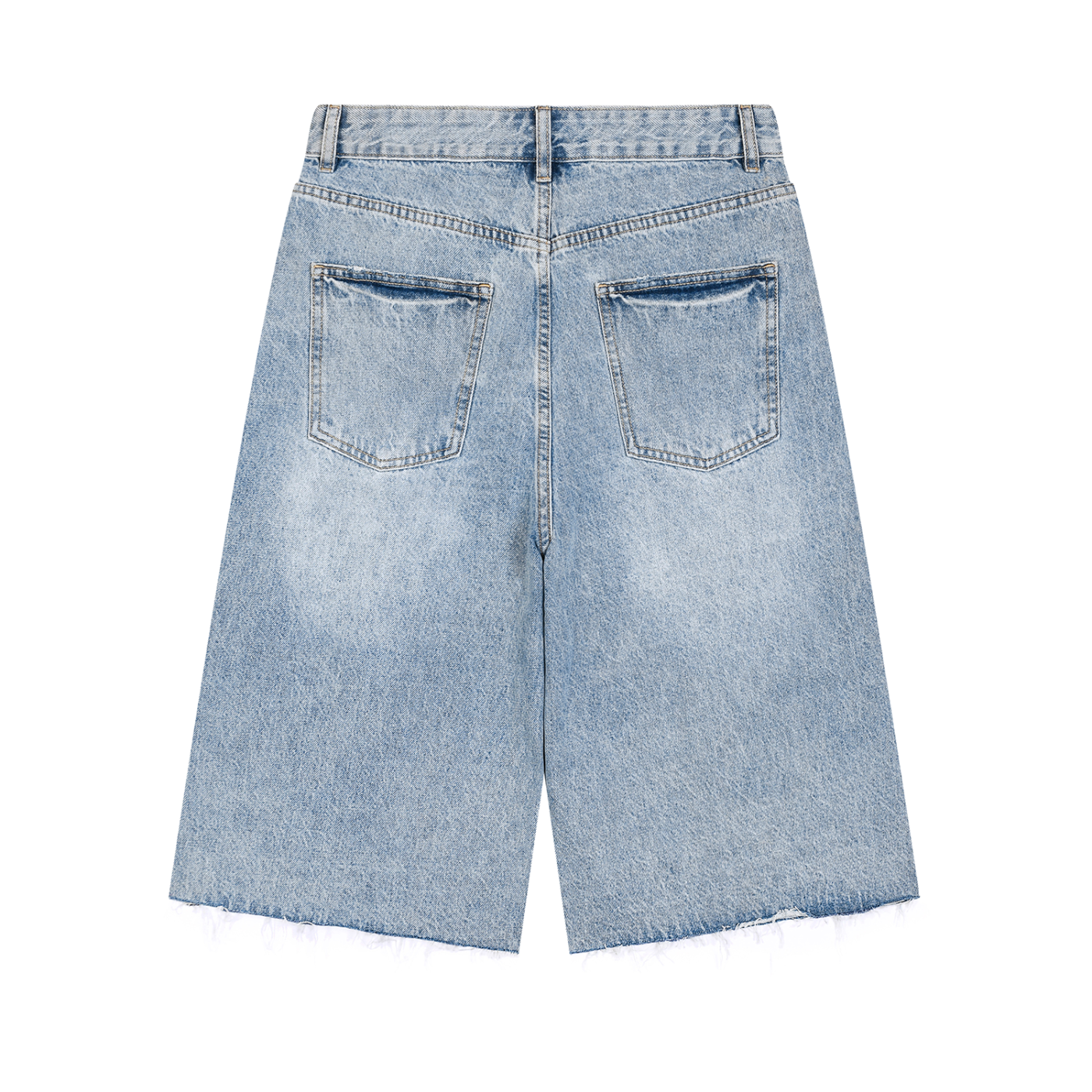 JacquardStudios Men’s Vintage Wide Leg Denim Shorts in Jeans Blue, alternate view