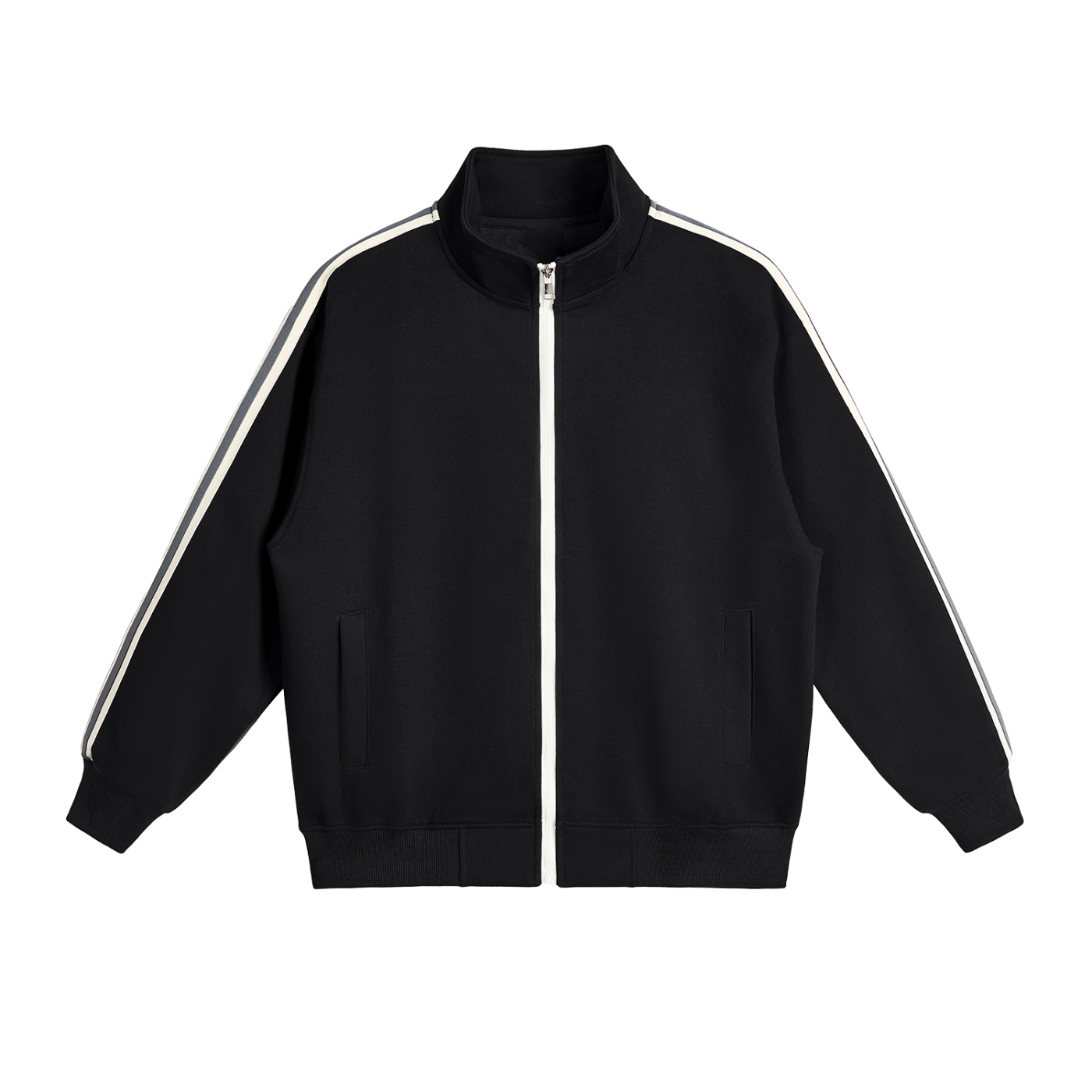 JacquardStudios Stripe Collar Jacket in Black