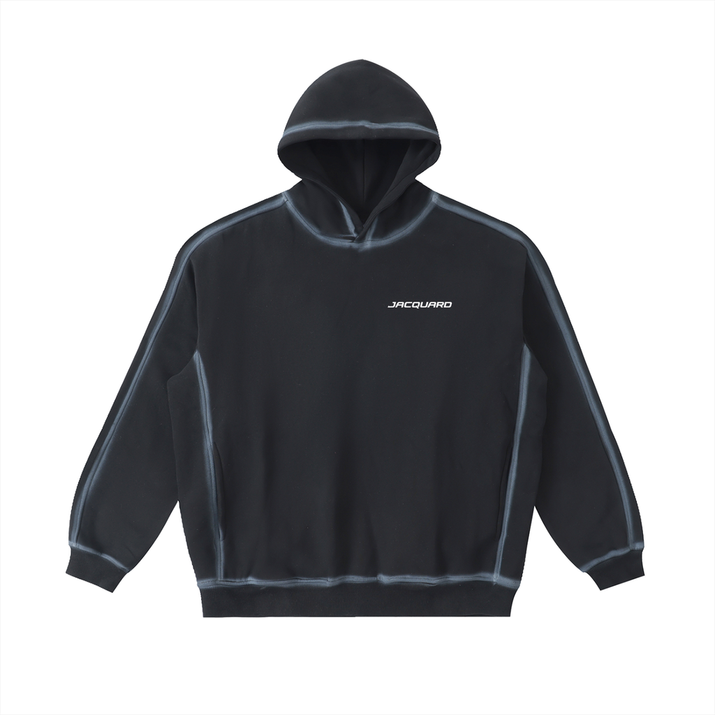 JacquardStudios Sunfaded Edge Fleece Hoodie in Washed Black