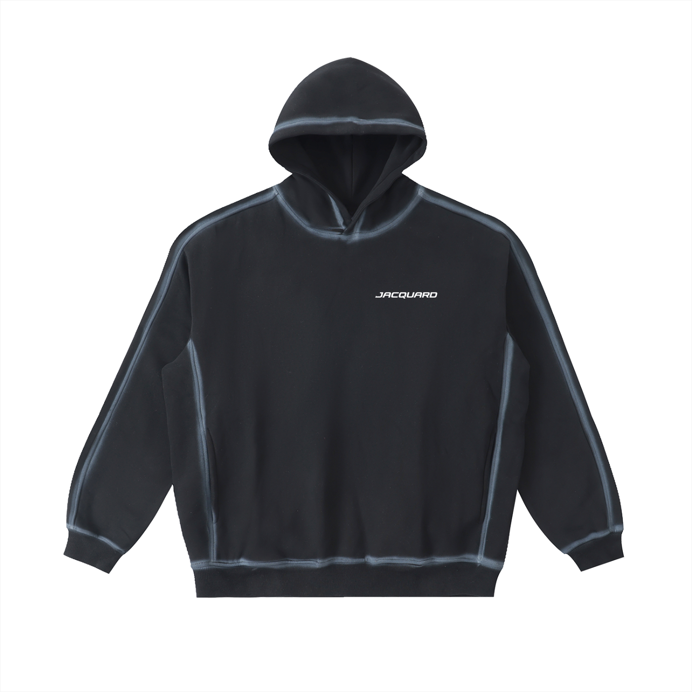 JacquardStudios Sunfaded Edge Fleece Hoodie in Washed Black