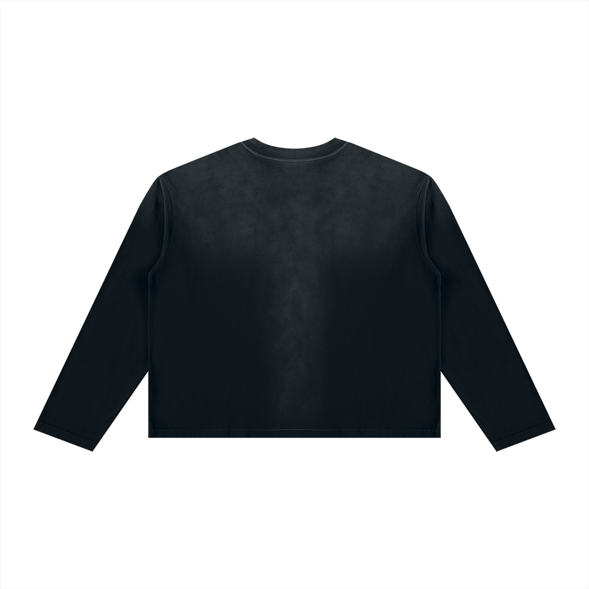 JacquardStudios J/S Unisex Sunfade Boxy Long Sleeve, white print, in Black, alternate view
