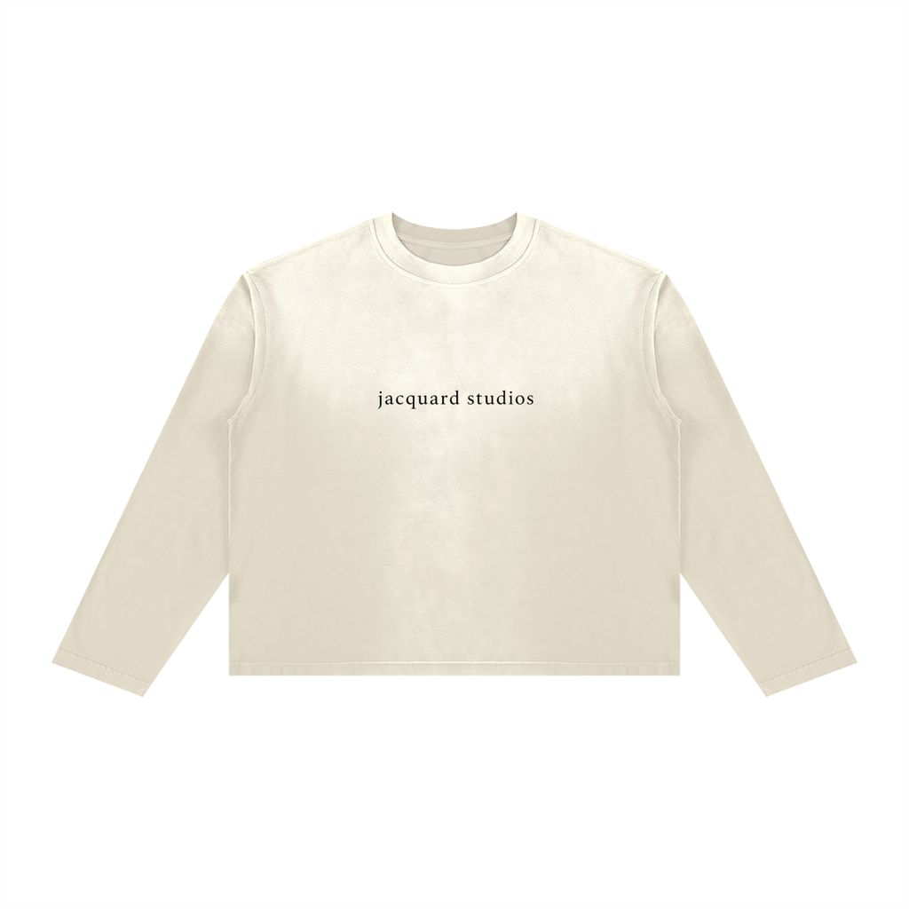 JacquardStudios Studios Unisex Sunfade Boxy Long Sleeve in Apricot
