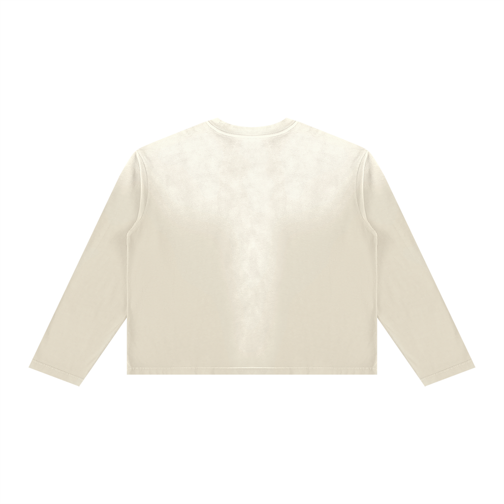 JacquardStudios Studios Unisex Sunfade Boxy Long Sleeve in Apricot, alternate view