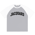 JacquardStudios Raglan Sleeve T-Shirt in Gray with White