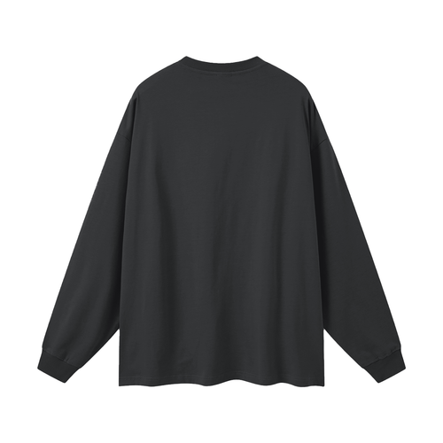 JacquardStudios Defined Oversized Unisex Long Sleeve in Carbon Gray, alternate view