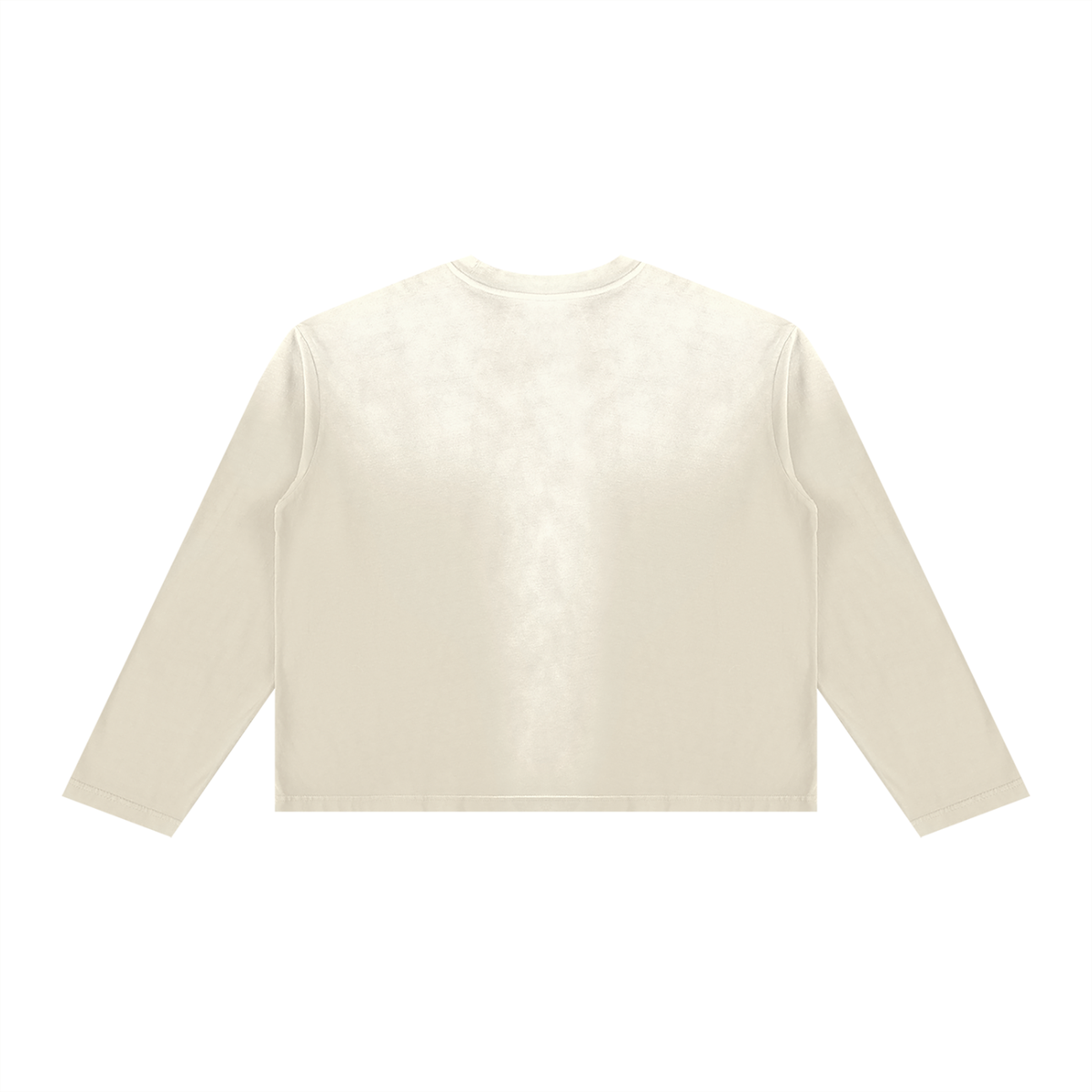 JacquardStudios Basic Unisex Sunfade Boxy Long Sleeve in Cream White, alternate view