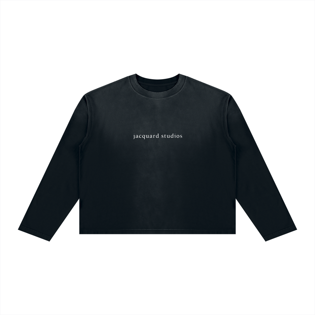 JacquardStudios Studios Unisex Sunfade Boxy Long Sleeve in Black