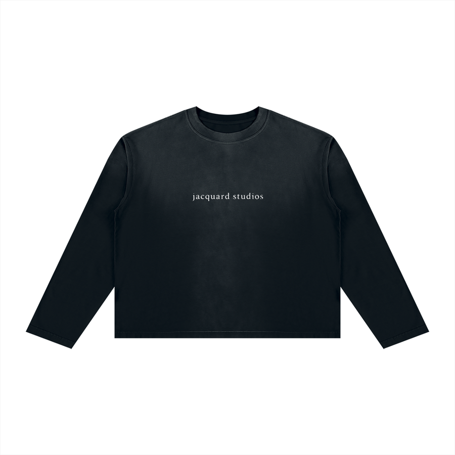 JacquardStudios Studios Unisex Sunfade Boxy Long Sleeve in Black