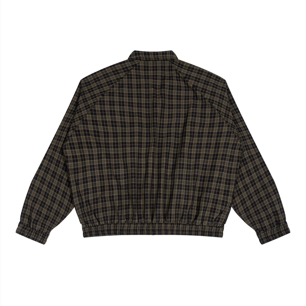JacquardStudios Unisex Plaid Full-Zip Track Jacket in Black Plaid, alternate view