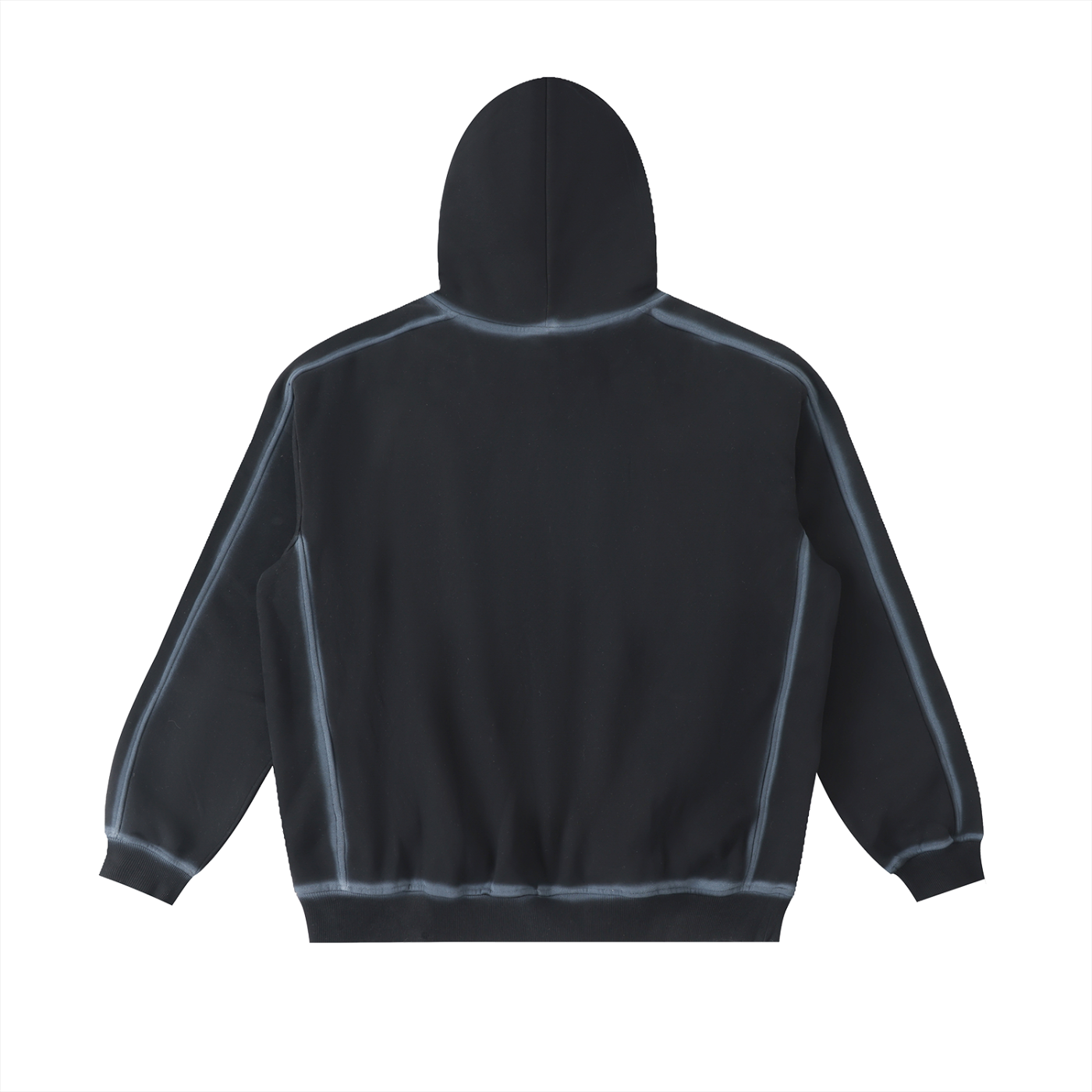 JacquardStudios Sunfaded Edge Fleece Hoodie in Washed Black, alternate view