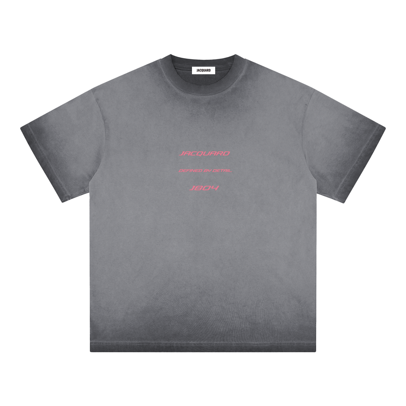 JacquardStudios Triple Pink Reverse Dyed Loose T-Shirt in Dark Gray