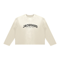 JacquardStudios Arched Unisex Sunfade Boxy Long Sleeve in Cream White