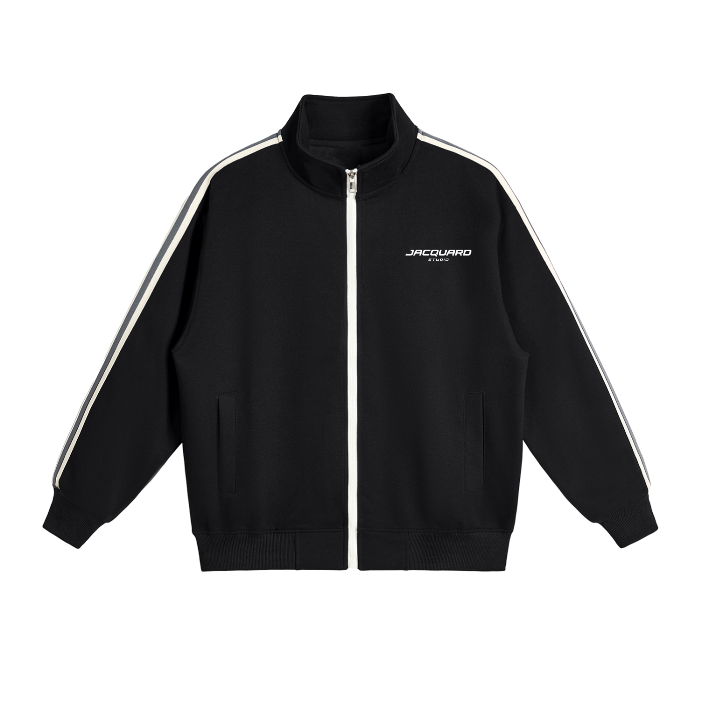 JacquardStudios Studio Stripe Collar Jacket in Black