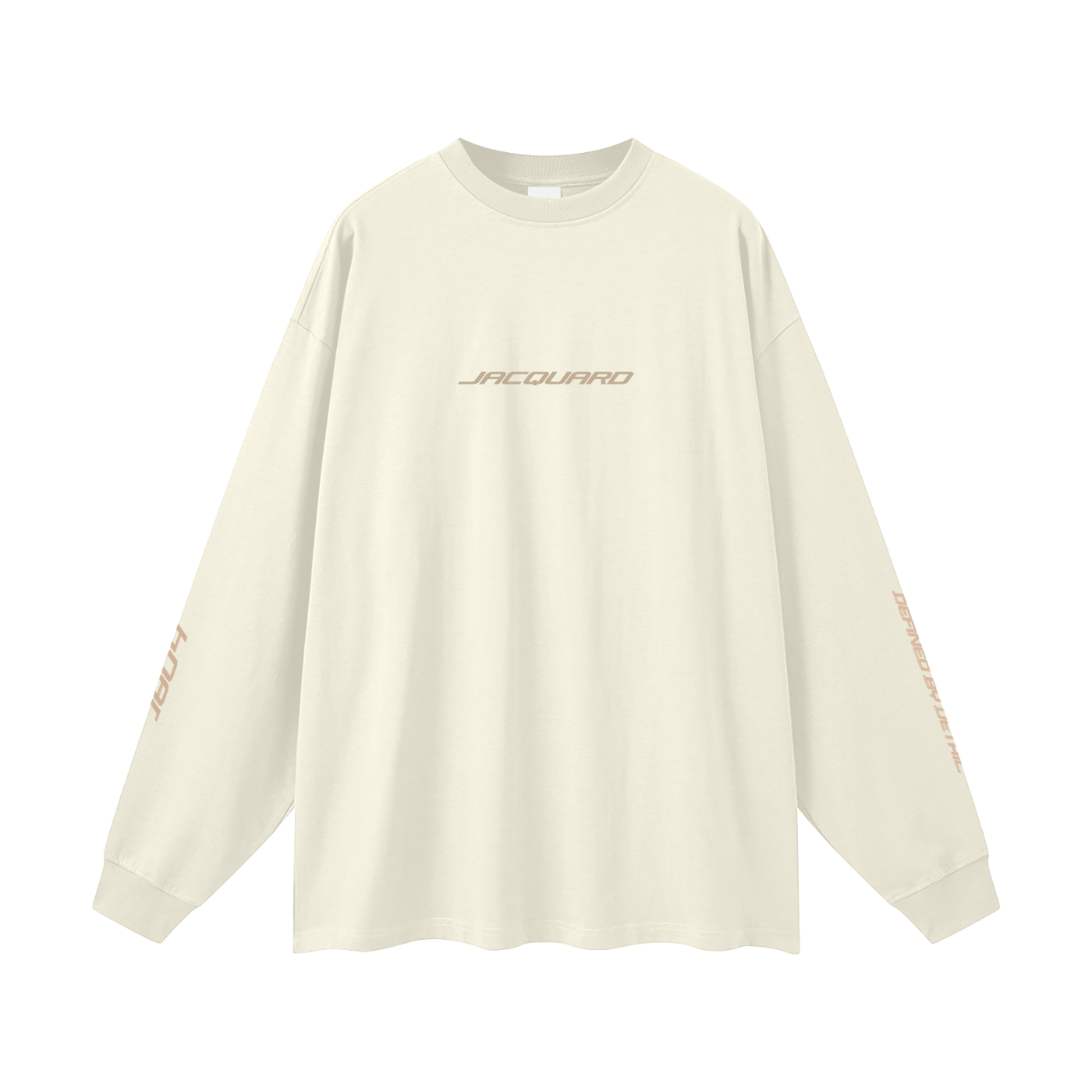 JacquardStudios Golden Oversized Unisex Long Sleeve in Milk Tea