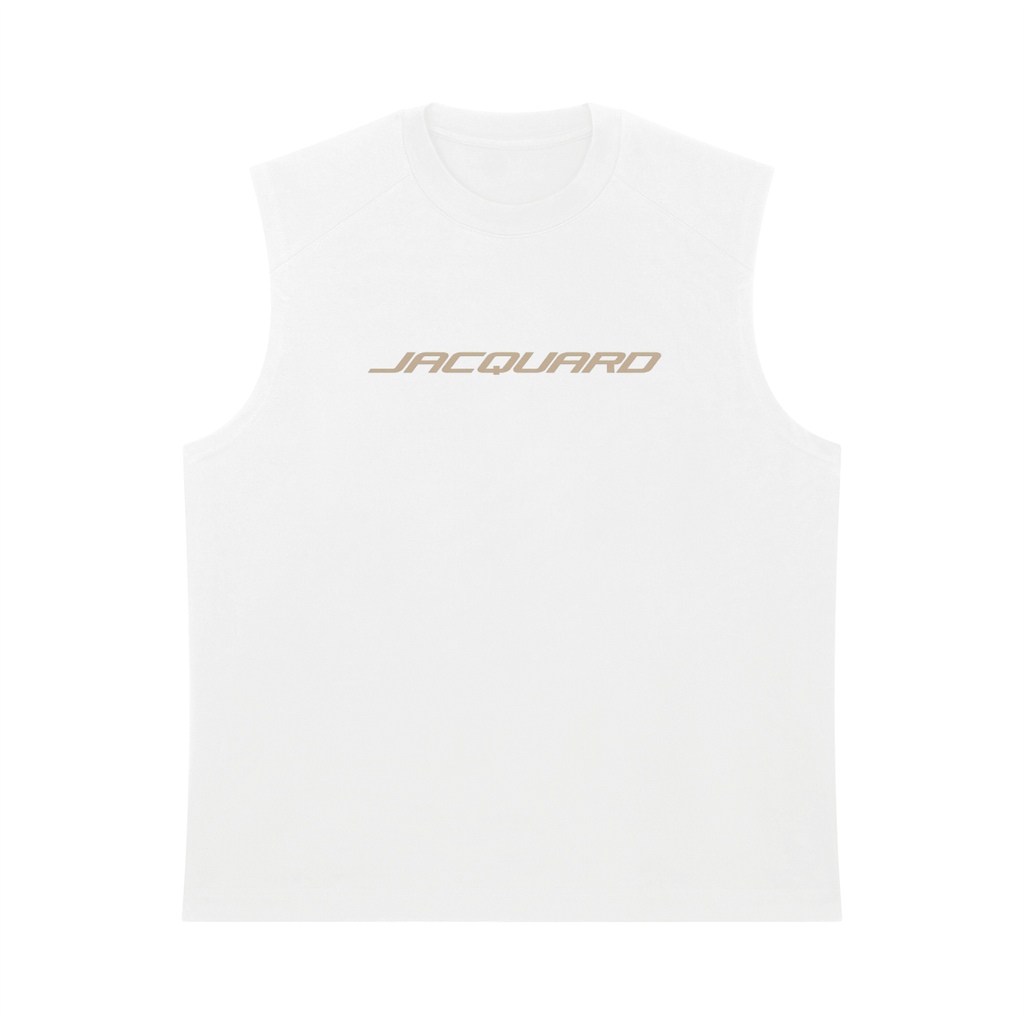 JacquardStudios Golden Men’s Heavyweight Tank Top in White