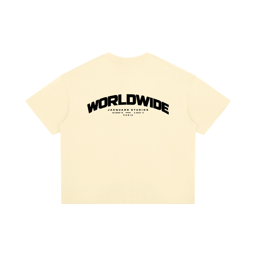 JacquardStudios Worldwide T-Shirt in Apricot, alternate view