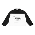 JacquardStudios Logo Sun Fade Color-Block Long Sleeve in Black with White