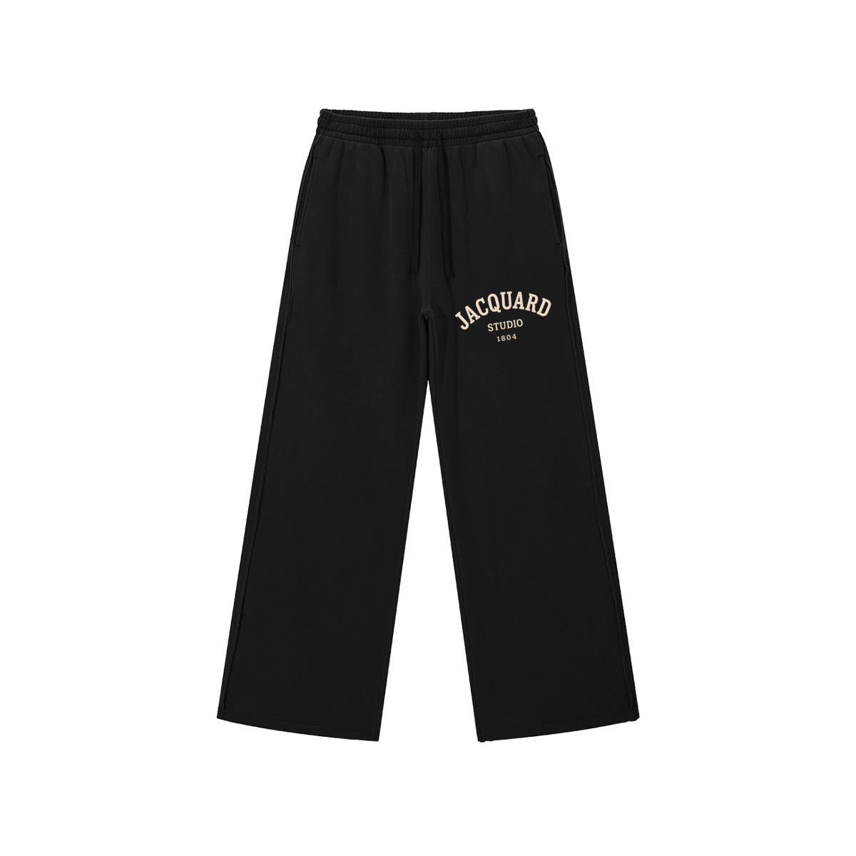 JacquardStudios Snow Washed Raw Edge Sweatpants in Black