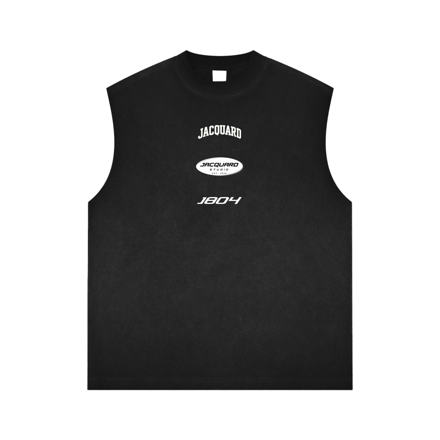 JacquardStudios Logo Reverse Washed Tank Top in Black