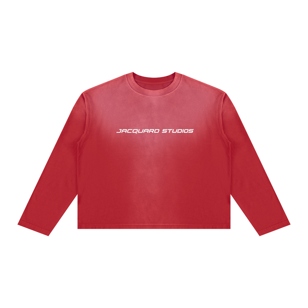 JacquardStudios J/S Unisex Sunfade Boxy Long Sleeve in Red