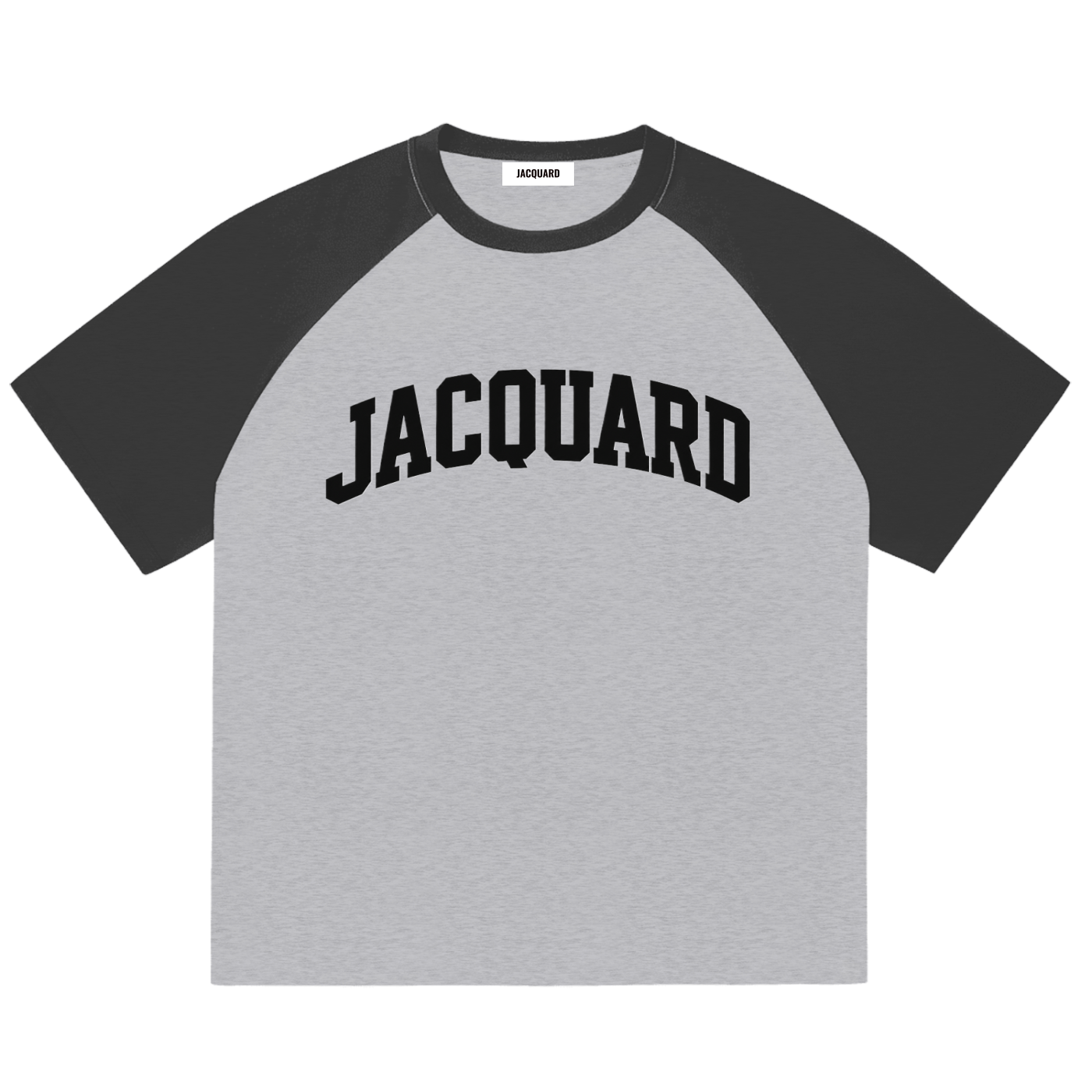 JacquardStudios Raglan Sleeve T-Shirt in Gray with Dark Gray