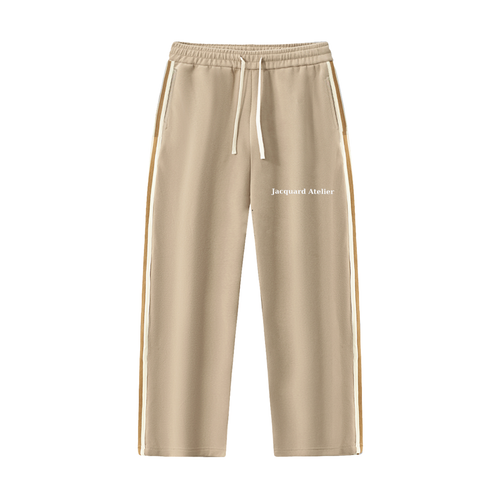 JacquardStudios Atelier Stripe Straight Pants in Khaki