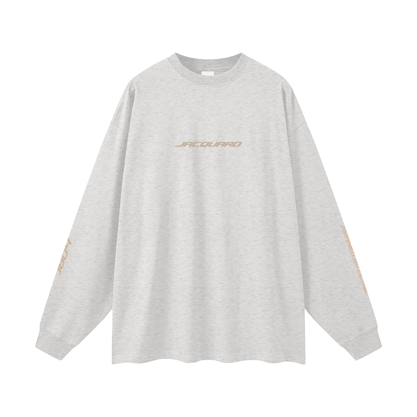 JacquardStudios Golden Oversized Unisex Long Sleeve in Oat Gray