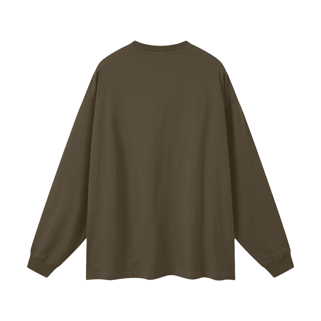 JacquardStudios Defined Oversized Unisex Long Sleeve in Brown, alternate view