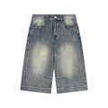 JacquardStudios Wash Baggy Denim Shorts in Blue