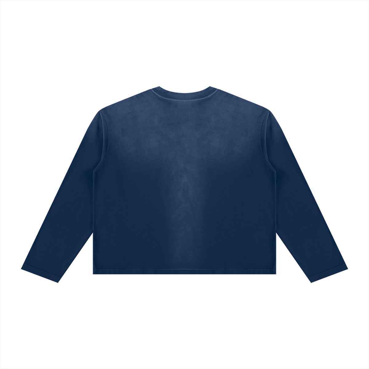 JacquardStudios J/S Unisex Sunfade Boxy Long Sleeve, white print, in Navy Blue, alternate view