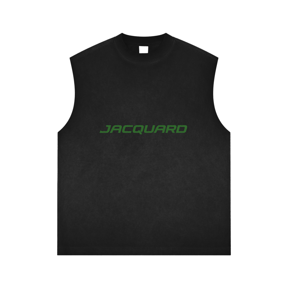 JacquardStudios Green Reverse Washed Tank Top in Black