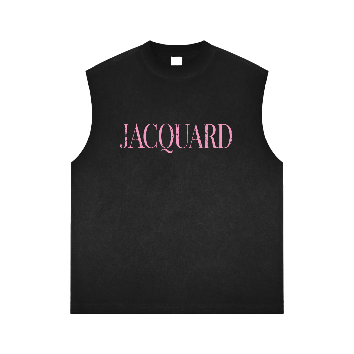 JacquardStudios Pink Reverse Washed Tank Top in Black