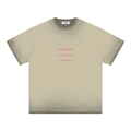 JacquardStudios Triple Pink Reverse Dyed Loose T-Shirt in Khaki
