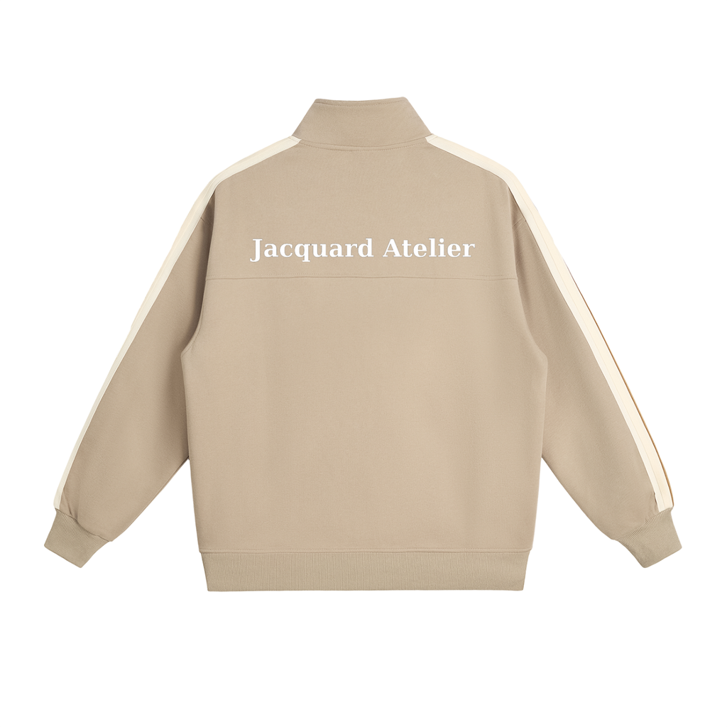 JacquardStudios Stripe Collar Jacket in Khaki, alternate view