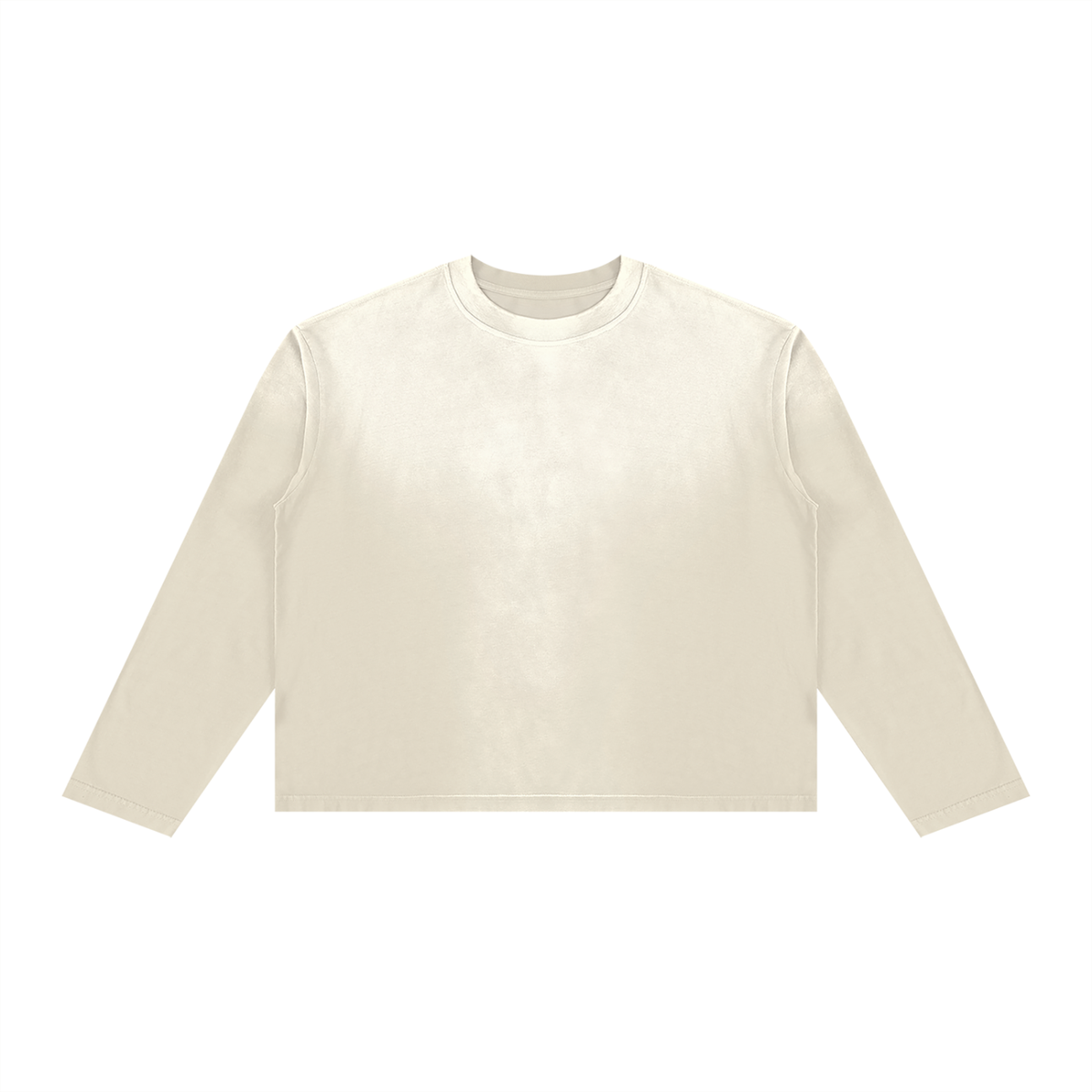 JacquardStudios Basic Unisex Sunfade Boxy Long Sleeve in Cream White