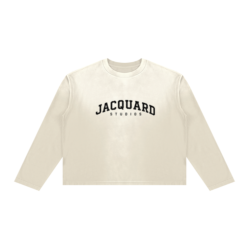 JacquardStudios Arched Unisex Sunfade Boxy Long Sleeve in Apricot