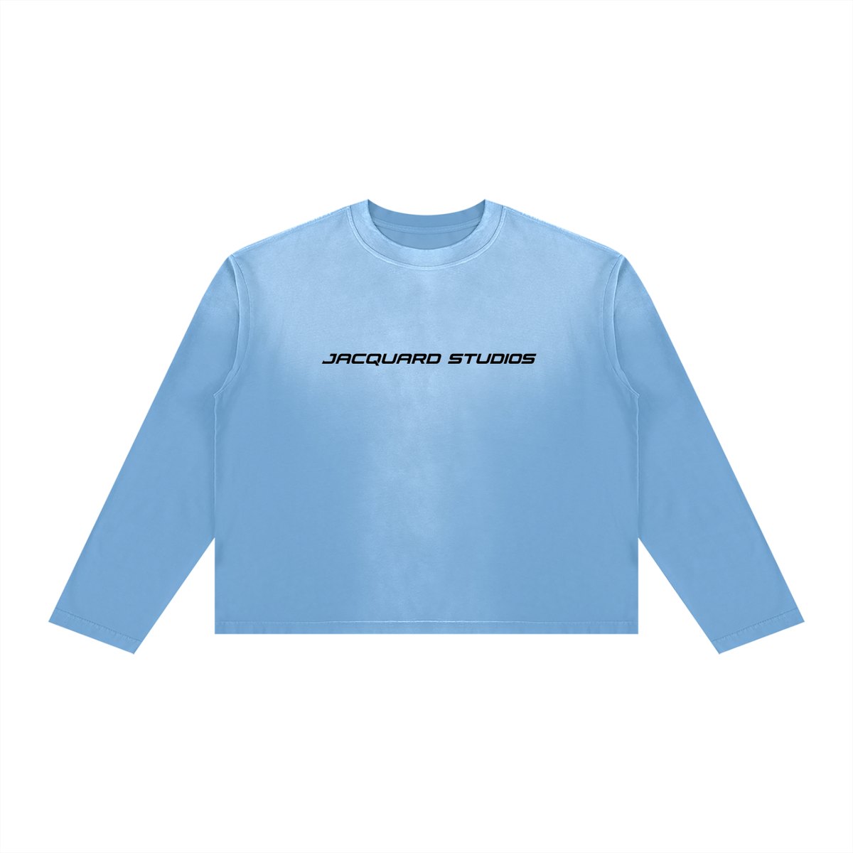 JacquardStudios Unisex Sunfade Boxy Long Sleeve T-Shirt in Sky Blue