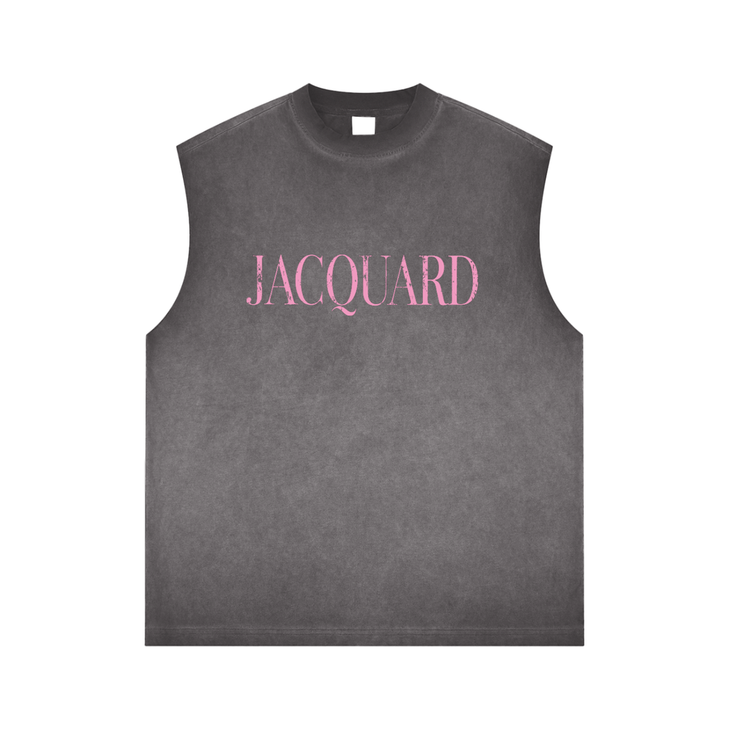 JacquardStudios Pink Reverse Washed Tank Top in Gray