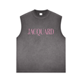 JacquardStudios Pink Reverse Washed Tank Top in Gray