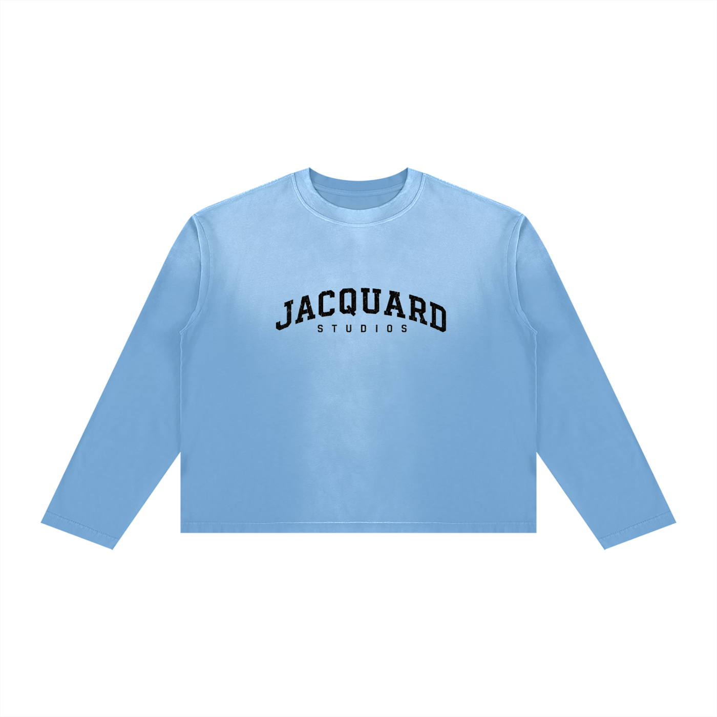 JacquardStudios Arched Unisex Sunfade Boxy Long Sleeve in Sky Blue