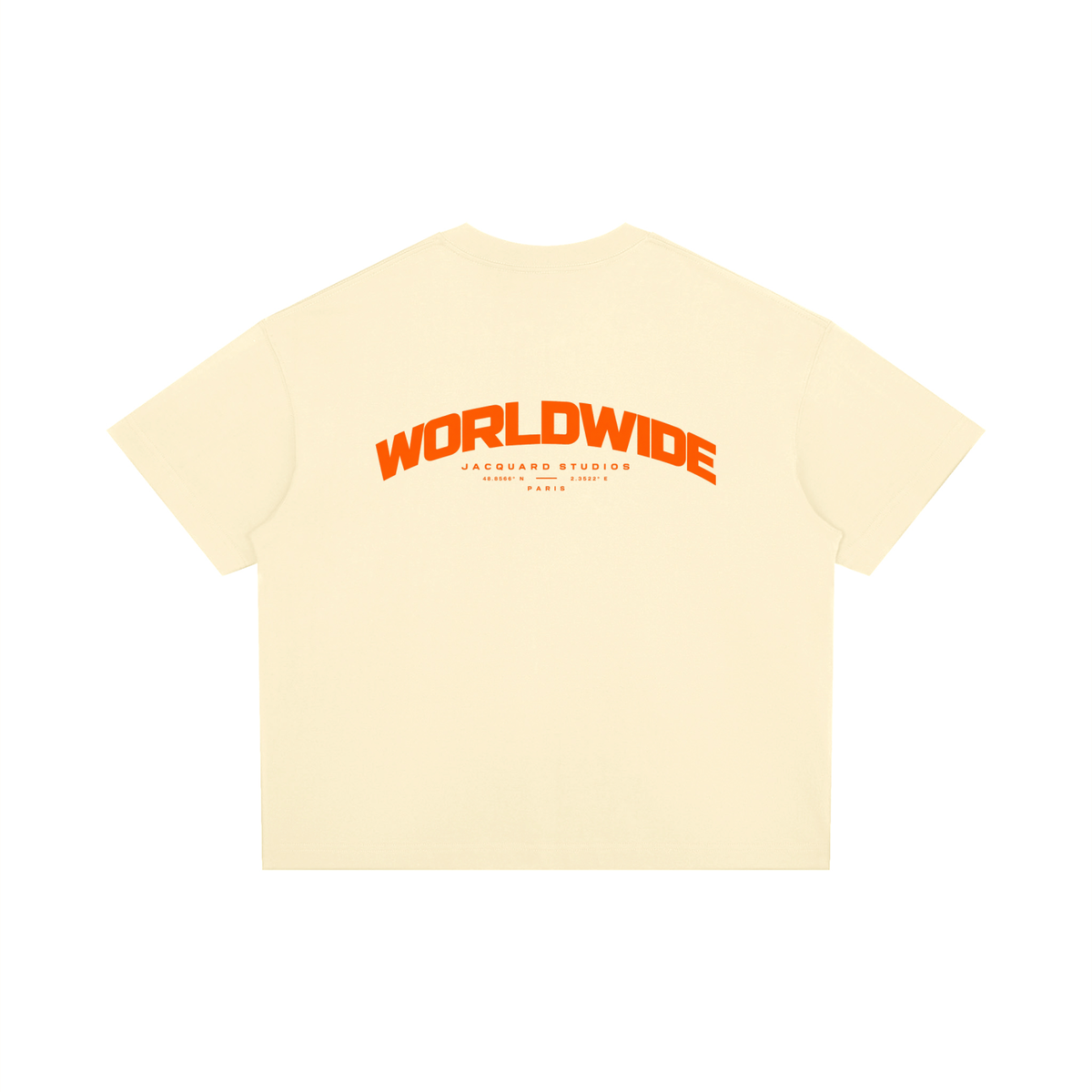 JacquardStudios Worldwide Orange T-Shirt in Apricot, alternate view